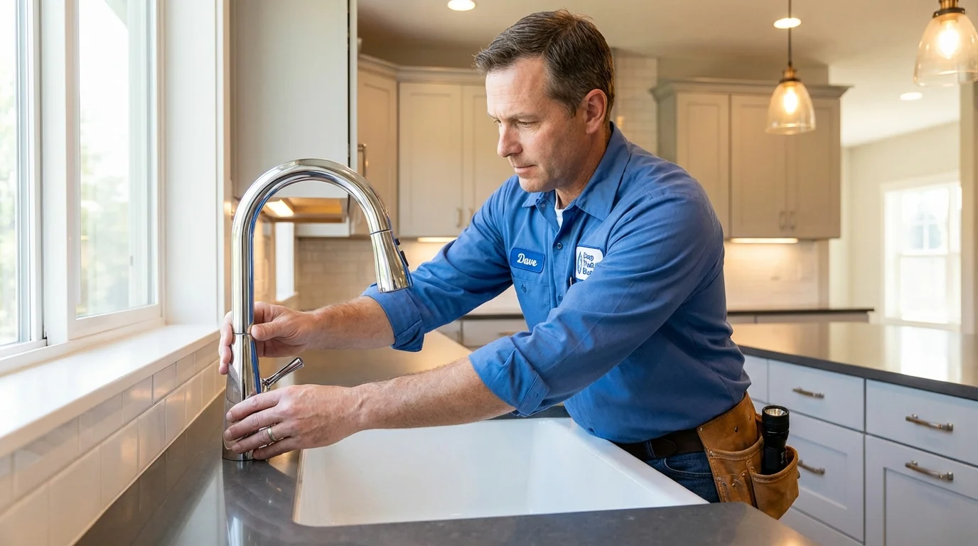 Kitchen faucet installation by Johns Plumbing LLC in Durant
